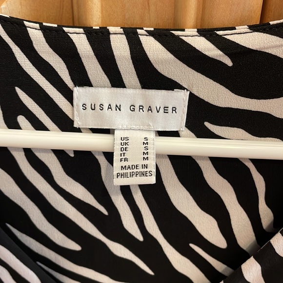 SUSAN GRAVER SLEEVELESS ZEBRA PATTERN DRESS. Size S - Picture 2 of 7